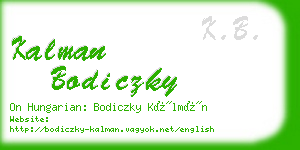 kalman bodiczky business card